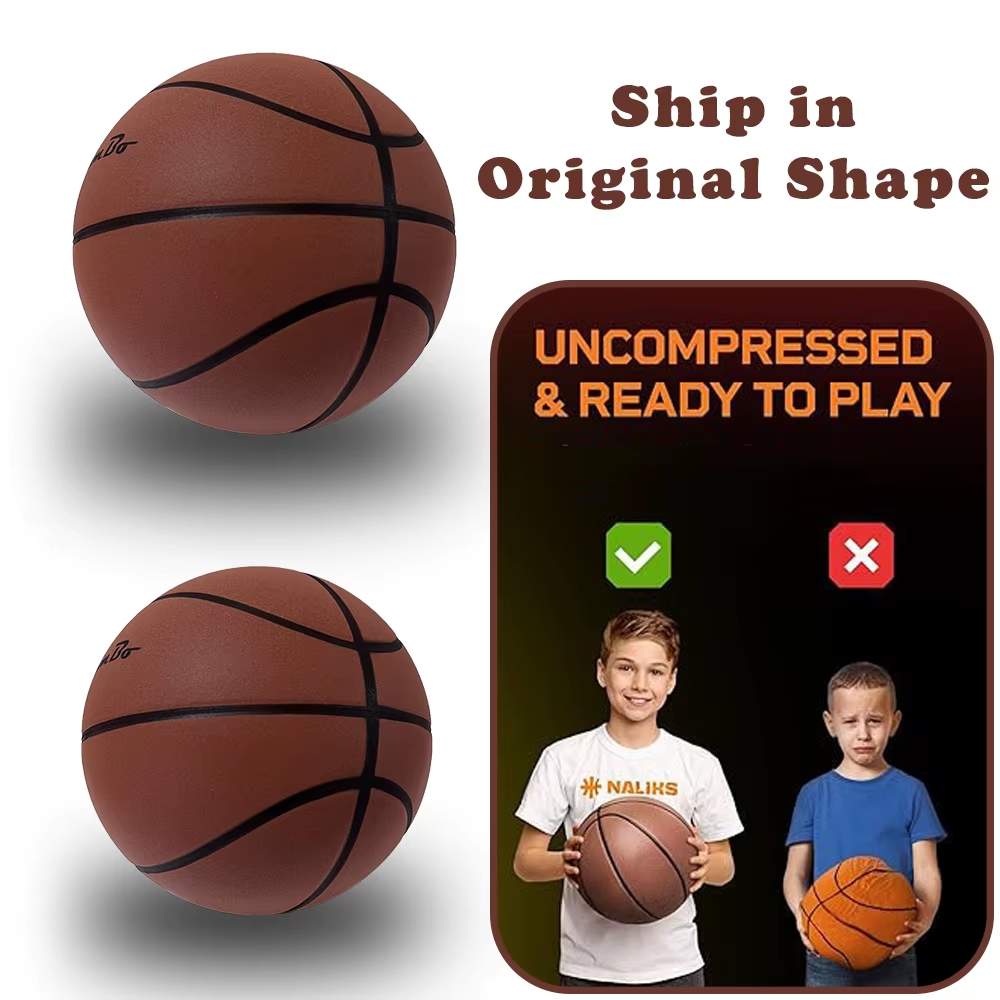 Silent Indoor Dribbling Basketball - Size 7 (29.5") Airless Foam Training Ball for Quiet Practice and Perfect Gift