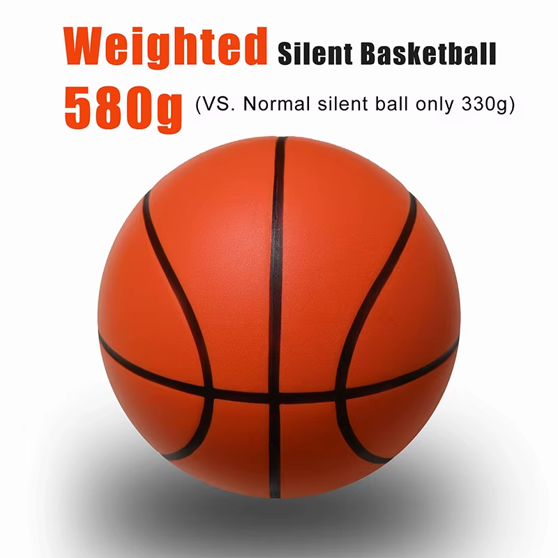 Silent Indoor Dribbling Basketball - Size 7 (29.5") Airless Foam Training Ball for Quiet Practice and Perfect Gift